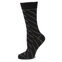 Load image into Gallery viewer, Star Wars Green LIGHTSABER Dress Socks with Jedi Crest Lapel Pin Gift Set
