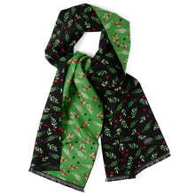 Load image into Gallery viewer, Star Wars Grogu Holiday Black and Green Scarf
