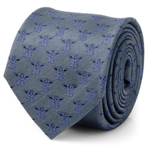 Load image into Gallery viewer, Star Wars Grogu Blue Tonal Tie

