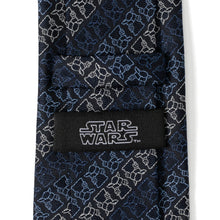 Load image into Gallery viewer, Star Wars Grogu Outline Striped Navy Tie
