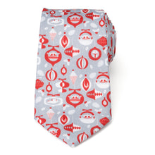 Load image into Gallery viewer, Star Wars Mandalorian and Grogu Gray and Red Holiday Tie
