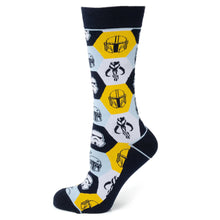 Load image into Gallery viewer, Star Wars Mandalorian and Mythosaur Dress Socks and Lapel Pin Gift Set
