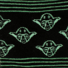 Load image into Gallery viewer, Star Wars Yoda Green and Black Ombre Pattern Dress Socks with Jedi Crest Lapel Pin
