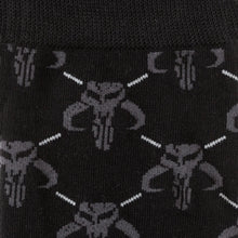Load image into Gallery viewer, Star Wars Mandalorian Charcoal Gray Dress Socks and Mythosaur Lapel Pin Gift Set
