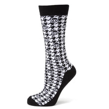 Load image into Gallery viewer, Star Wars Mandalorian Houndstooth Black and White Dress Socks and Lapel Pin Gift Set
