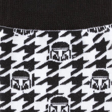 Load image into Gallery viewer, Star Wars Mandalorian Houndstooth Black and White Dress Socks and Lapel Pin Gift Set
