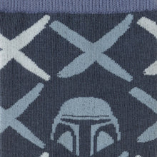 Load image into Gallery viewer, Star Wars Mandalorian Navy Checkered Dress Socks and Lapel Pin Gift Set
