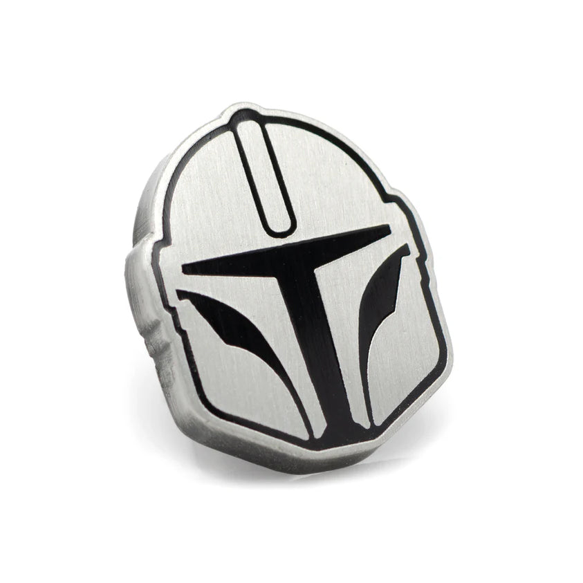 Star Wars Mandalorian Navy Checkered Dress Socks and Lapel Pin Gift Set