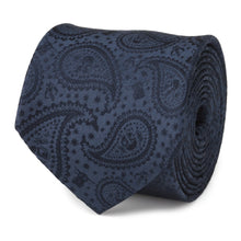 Load image into Gallery viewer, Star Wars Mandalorian and Grogu Navy Paisley Tie
