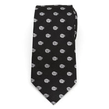 Load image into Gallery viewer, Star Wars Millennium Falcon Metallic Silver and Black Tie
