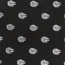 Load image into Gallery viewer, Star Wars Millennium Falcon Metallic Silver and Black Tie
