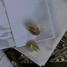 Load image into Gallery viewer, Star Wars Millennium Falcon 3D  Cufflinks
