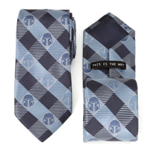 Load image into Gallery viewer, Star Wars Mandalorian Blue and Black Plaid Tie
