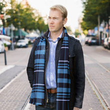 Load image into Gallery viewer, Star Wars Mandalorian Blue Tartan Scarf
