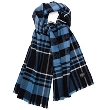 Load image into Gallery viewer, Star Wars Mandalorian Blue Tartan Scarf
