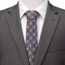 Load image into Gallery viewer, Star Wars Mandalorian and Mythosaur Red and Gray Tie
