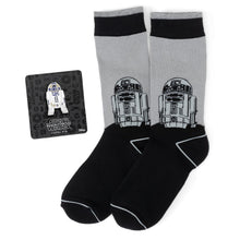 Load image into Gallery viewer, Star Wars R2-D2 Men's Gray and Black Mod Dress Socks and Lapel Pin Gift Set
