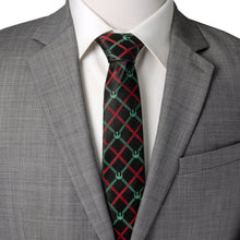Load image into Gallery viewer, Star Wars Rebel Alliance Crest Red, Green, and Black Plaid Tie
