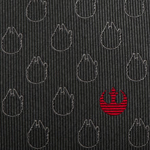Load image into Gallery viewer, Star Wars Rebel Alliance and Millennium Falcon Gray Tie with Red Crest
