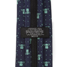 Load image into Gallery viewer, Star Wars Grogu Boy's Navy Dotted Zipper Tie
