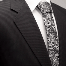 Load image into Gallery viewer, Star Wars Darth Vader Black and White Paisley Tie
