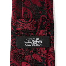 Load image into Gallery viewer, Star Wars Darth Vader Black and Red Paisley Tie
