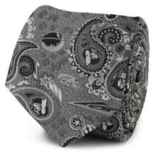 Load image into Gallery viewer, Star Wars Darth Vader Gray Paisley Tie
