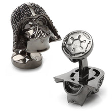 Load image into Gallery viewer, Star Wars Darth Vader Crystal 3D Cufflinks and 5-Stud Set
