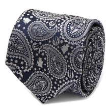 Load image into Gallery viewer, Star Wars Yoda Navy Paisley Tie

