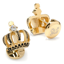 Load image into Gallery viewer, VDP 3D Crown Royal Gold Stainless Cufflinks
