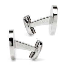 Load image into Gallery viewer, VDP White &amp; Black Pave Crystals Cufflinks

