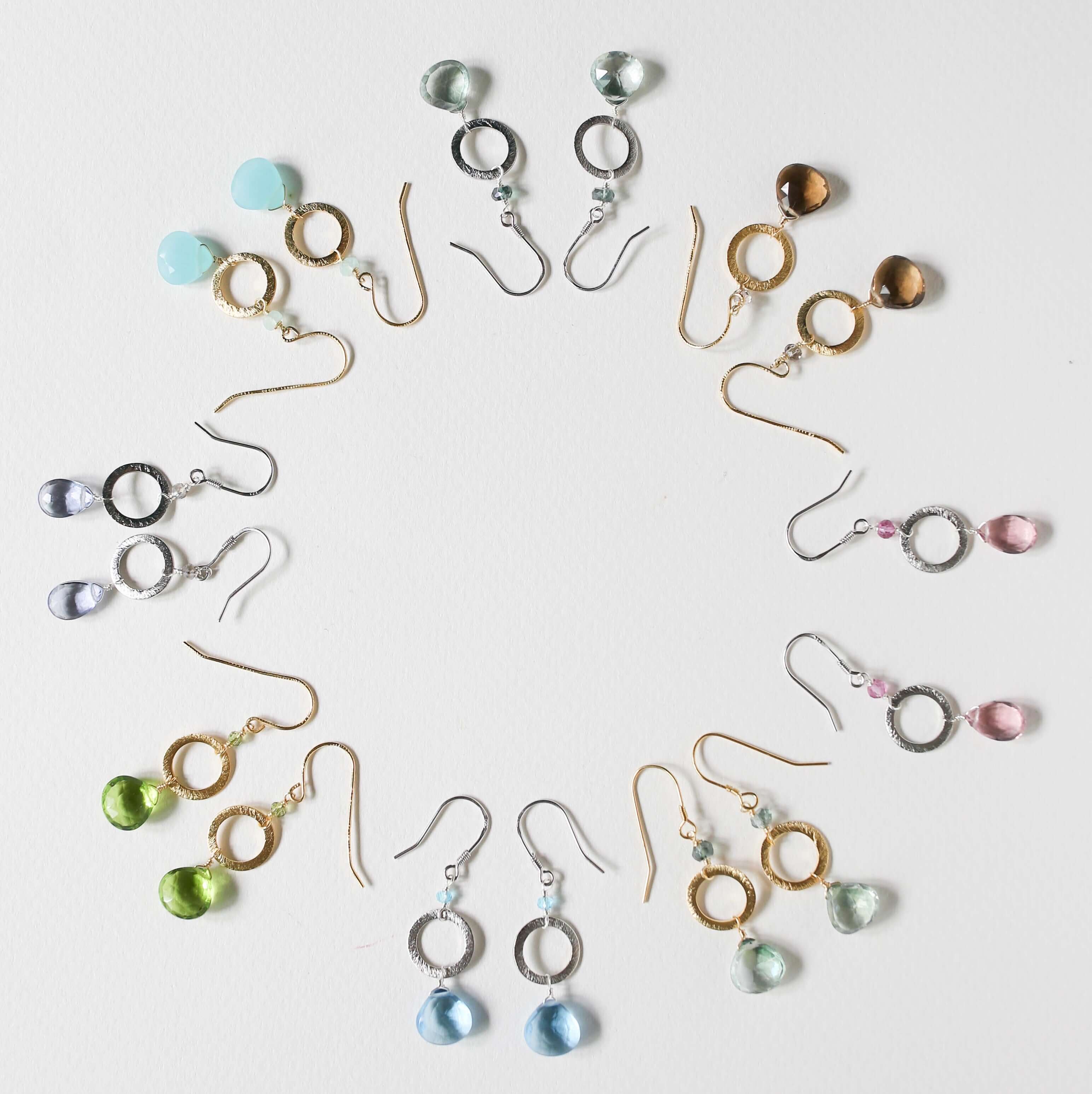 The Airie Earring - Peridot Quartz Gold